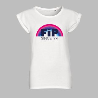 T-shirt Logo vintage - ARC EN CIEL - Femme - rose et bleu