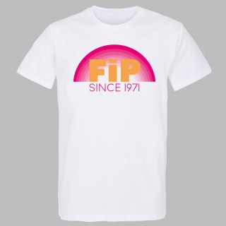 T-shirt Logo vintage - ARC EN CIEL - Homme - rose et jaune