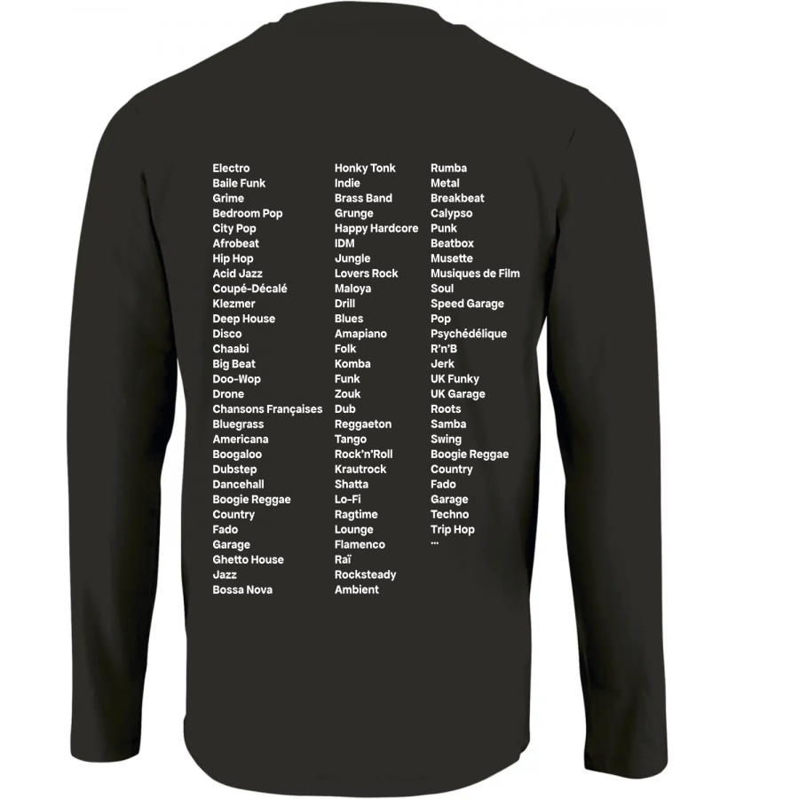 T-shirt manche longue Genres Musicaux NOIR