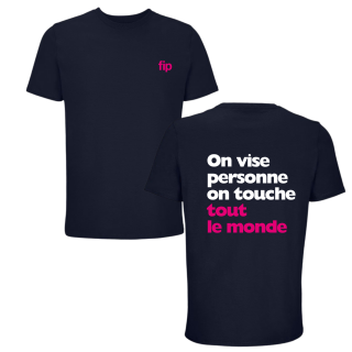 T-shirt On vise personne, On touche tout le monde - Bleu Marine