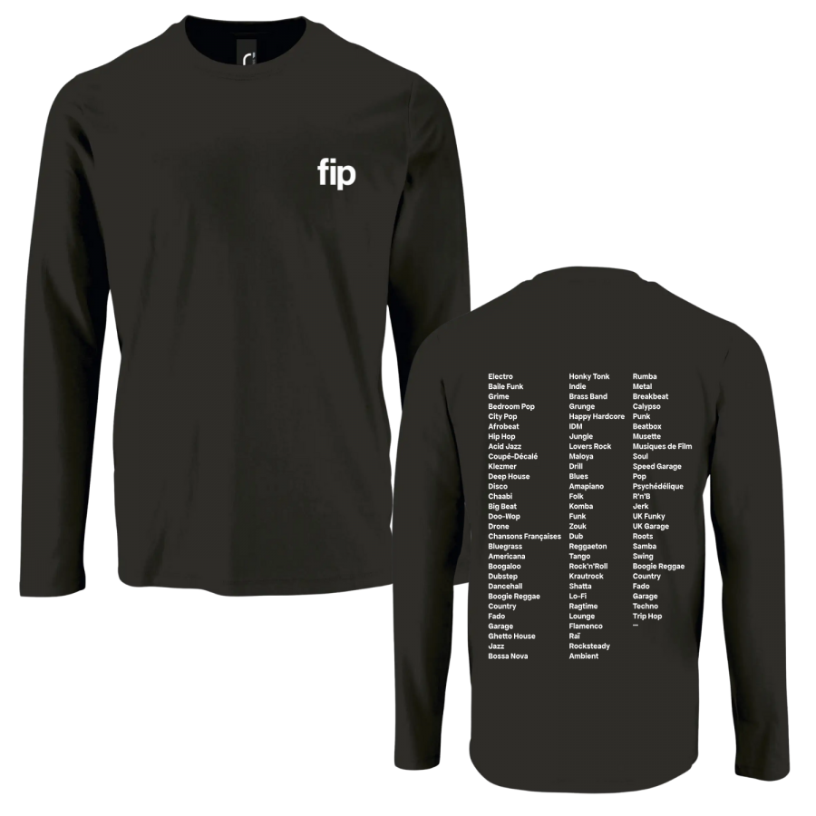 T-shirt manche longue Genres Musicaux NOIR